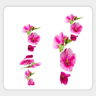 Pink flowers number 1 Sticker